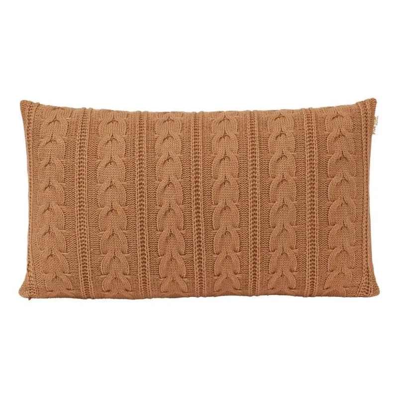 Capa De Almofada Tricot 60x40cm C/zíper Sofa Trico Be Cobre