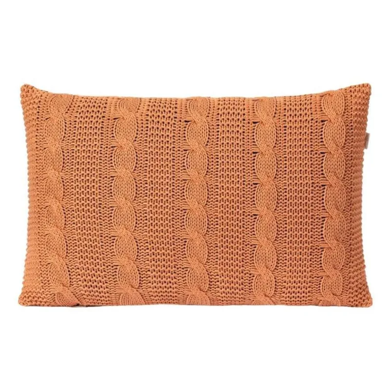 Capa Almofada Tricot 50x30 Sala Sofa Cama Zíper Tric Cobre