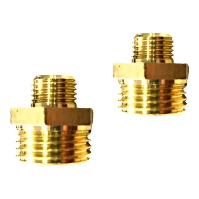 10x 2 Peças Niple Redução Conexão Latão 1/2 - 3/8 Rosca Bsp