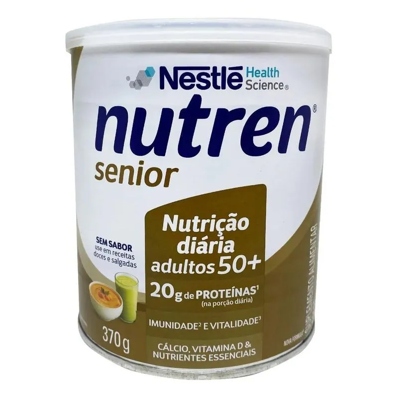 5x Composto Lácteo Sem Sabor Nutren Senior Lata 370g