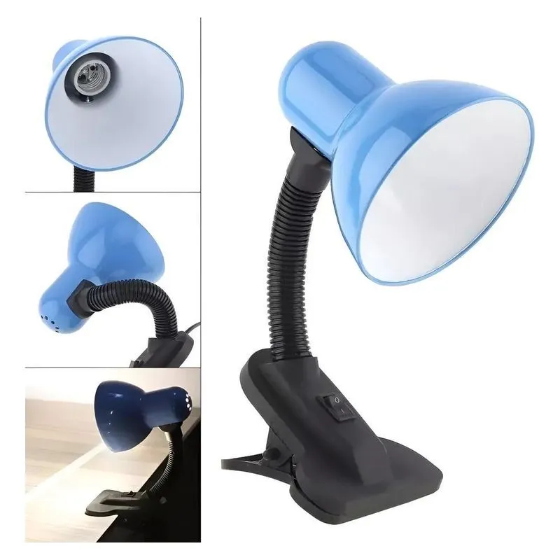 5x Abajur Mesa Garra Pregador Grampo Estante Bancada Luz Cor