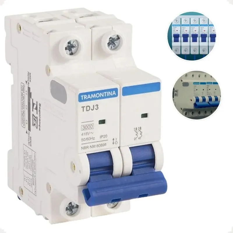 10x Disjuntor Bipolar Tramontina Din Tdj3 Duplo 10a Até 63a