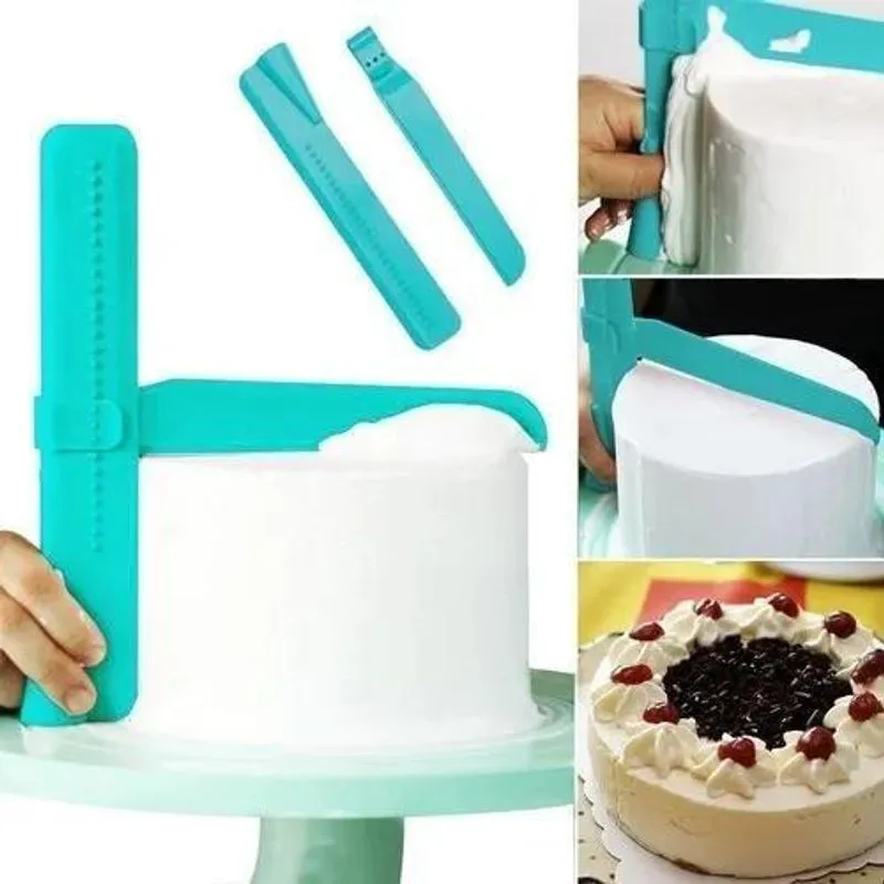 2x Espátula Niveladora Bolo Ajustável Raspador Alisador Angu