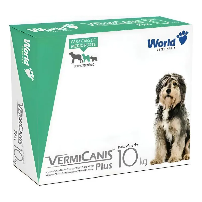 Vermífugo Vermicanis 800mg - Para Cães De Até 10kg - World