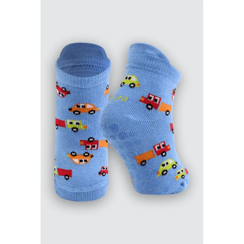 Meia Infantil Cano Médio Antiderrapante Trifil Tamanho: 12 | Cor: 2142 - Azul