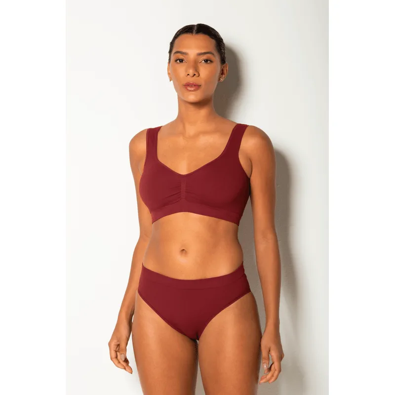 Top Adulto Alças Largas Decote Coração Trifil Tamanho: 44 | Cor: Cranberry Juice