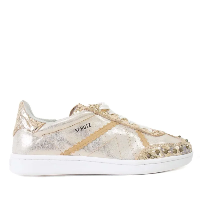 Tênis dourado snake E spikes S 20226 0151 0004 schutz