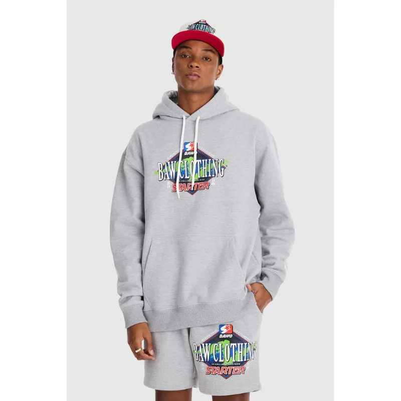 Moletom Starter Hoodie Collab Baw x Cinza Mescla - M