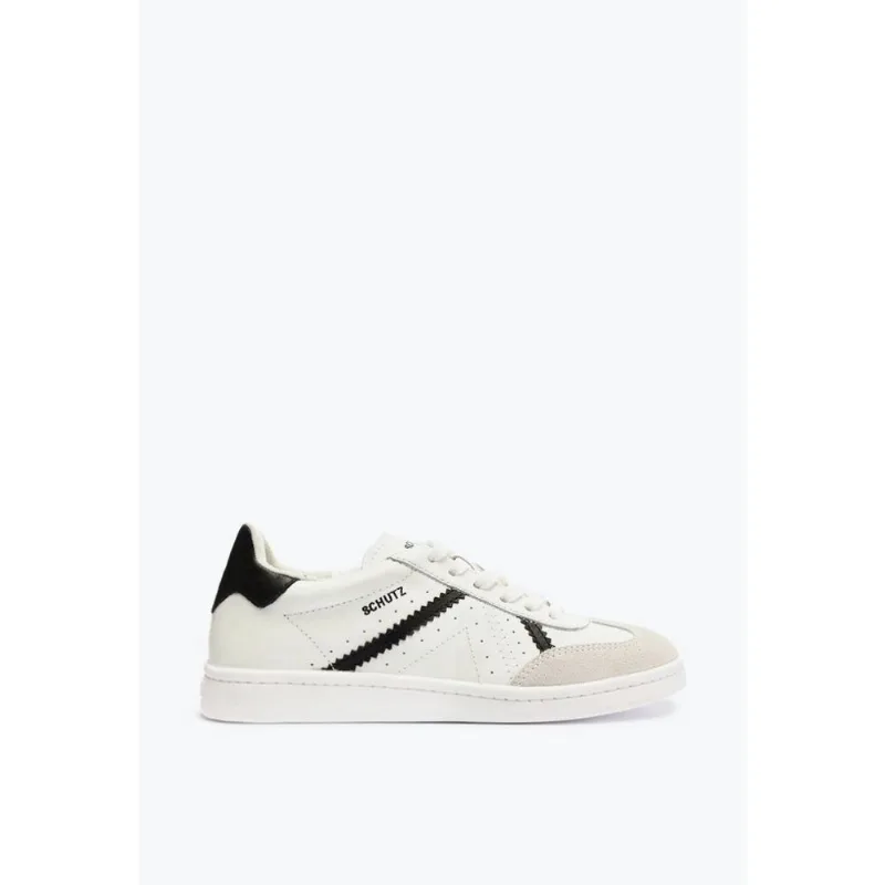Tênis retrô couro camurça branco S 20226 0153 0001 schutz