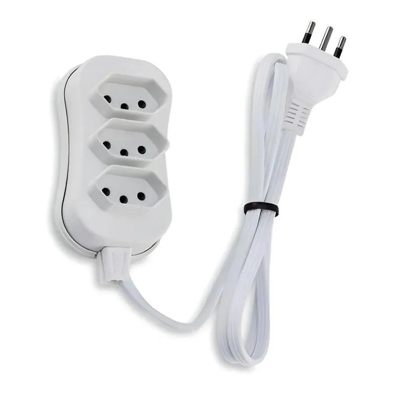 Extensão Tripolar Slim 1 Metro Branco Force Line