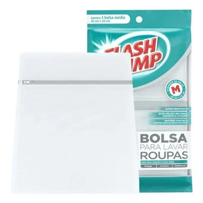 5x Bolsa Para Lavar Roupas Média 40cm X 50cm Flashlimp