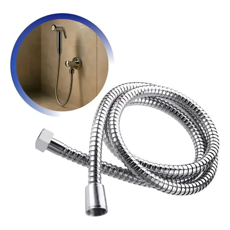 Engate Mangueira Flexivel Cromado 2 Metros Ducha Higienica