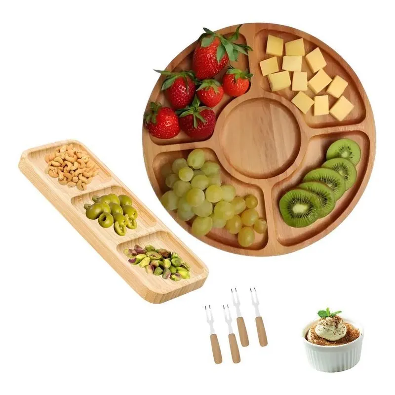 Petisqueira De Bambu Tábuas De Frios Petiscos Kit 4 Peças Co