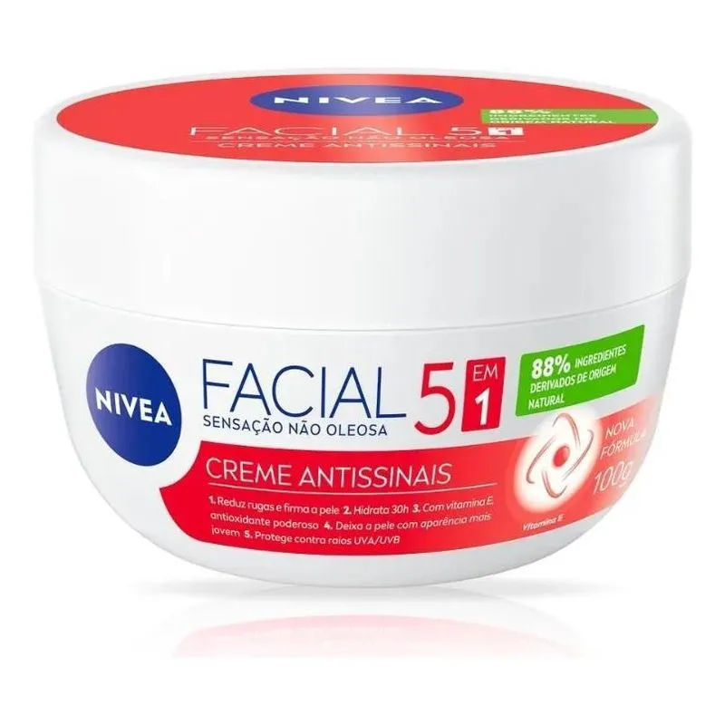 5x Creme Facial Antissinais Nivea 100g