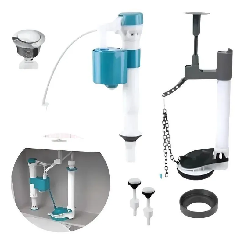 Kit Completo Reparo Universal Caixa Acoplada Descarga Bacia
