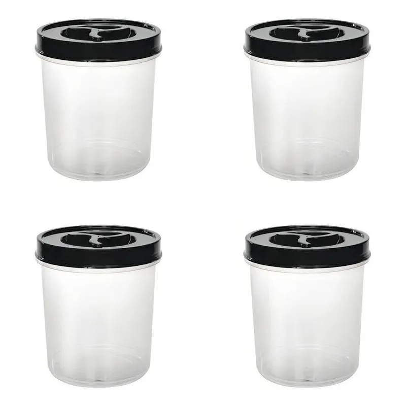 2x 4 Pote Porta Alimento Tampa De Rosca 1 Litro Kit 4 Peças