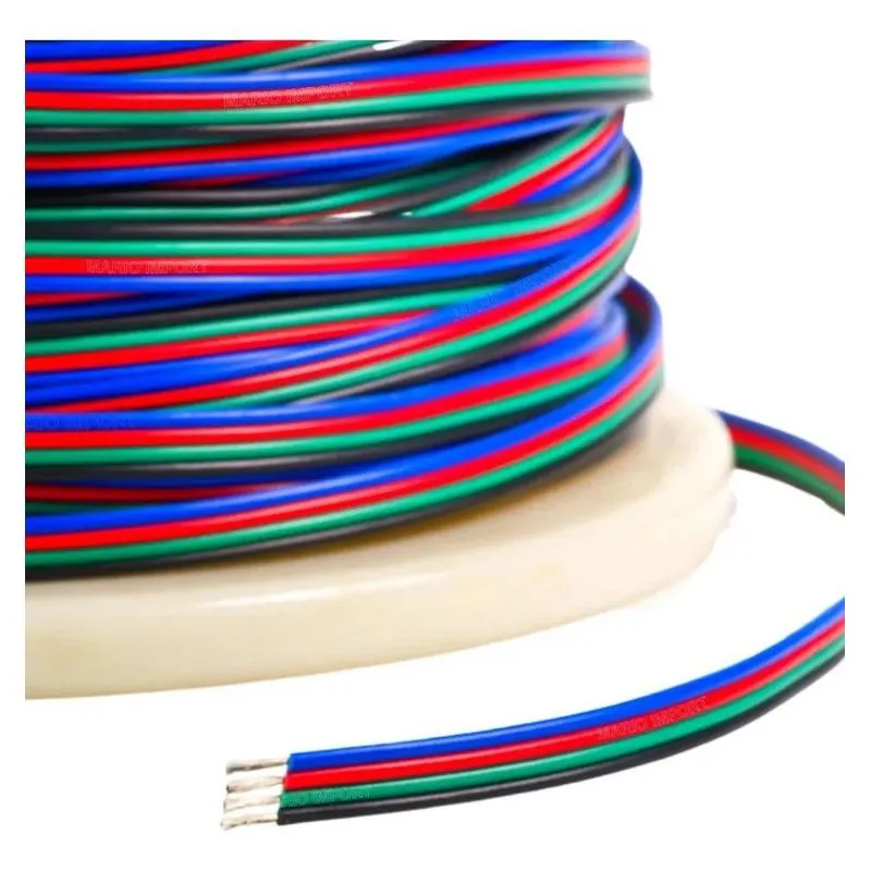 2x Fio Para Fita Led Rgb 4 Vias - 5 Metros