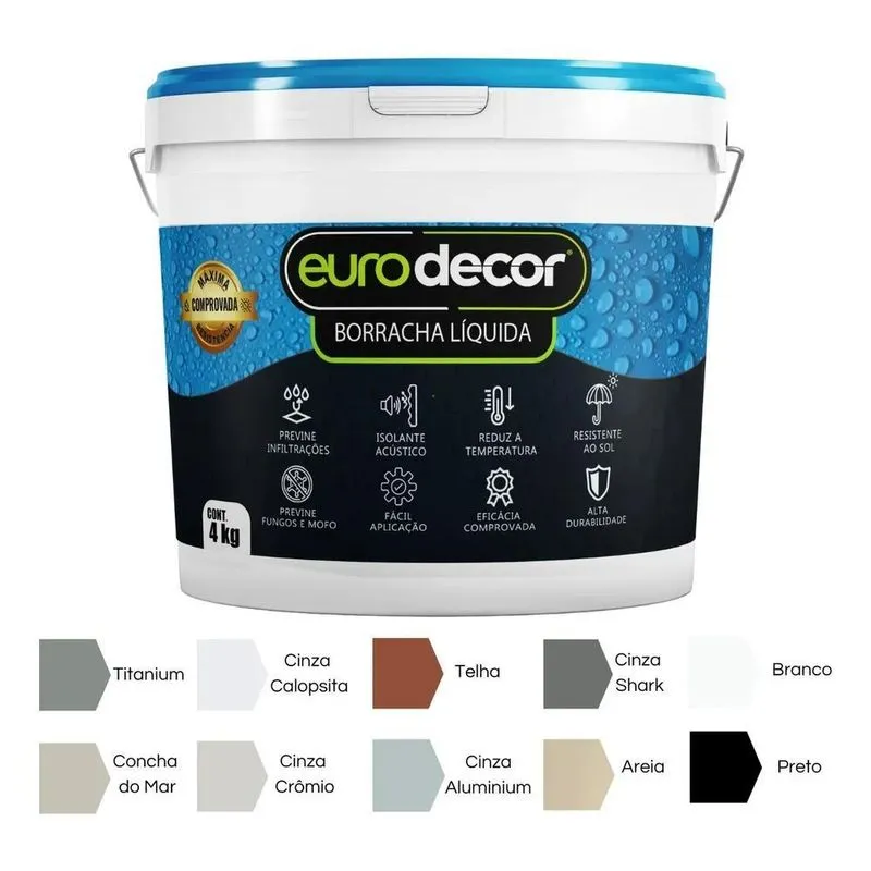Borracha Liquida 4kg Flexível Mofos E Imper Concha Do Mar