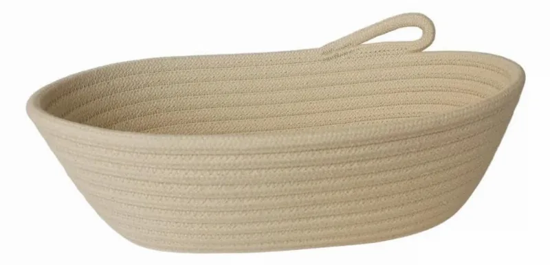 Cesto De Fermentação De Pão Natural Levain Oval - Branco