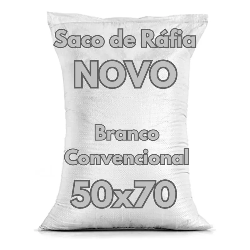 Saco De Ráfia 50x70 Branco Convencional Kit 50 Unidades - Br