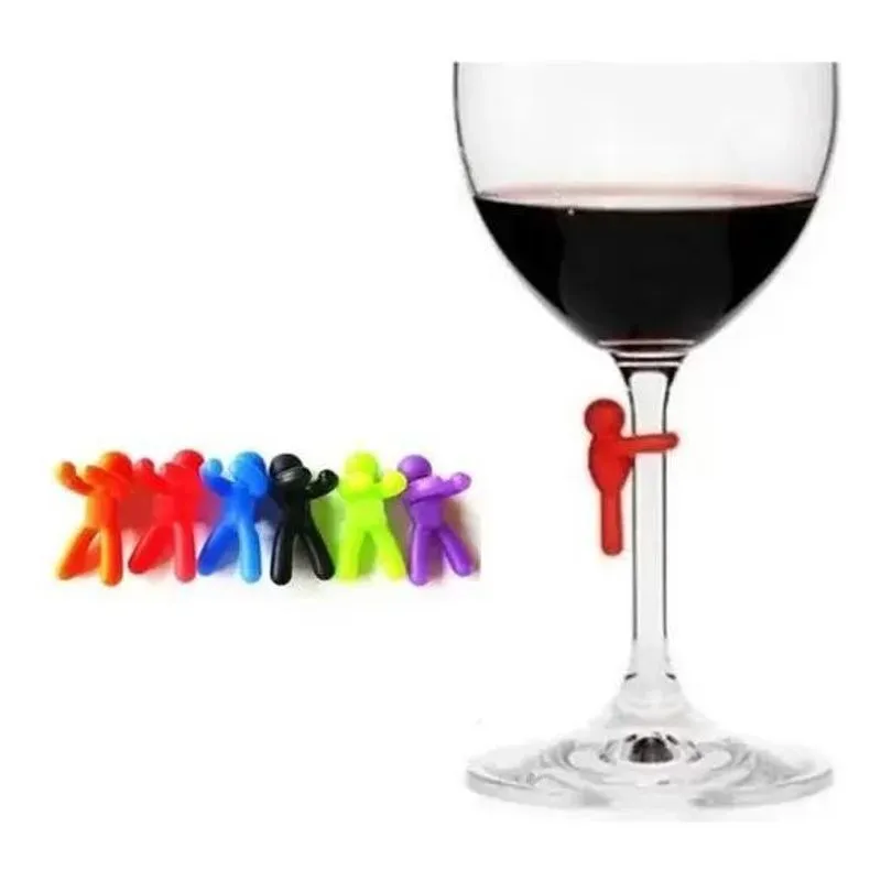 5x Marcadores De Taça De Vinho E Drinks Kit Com 6 Peças Prem