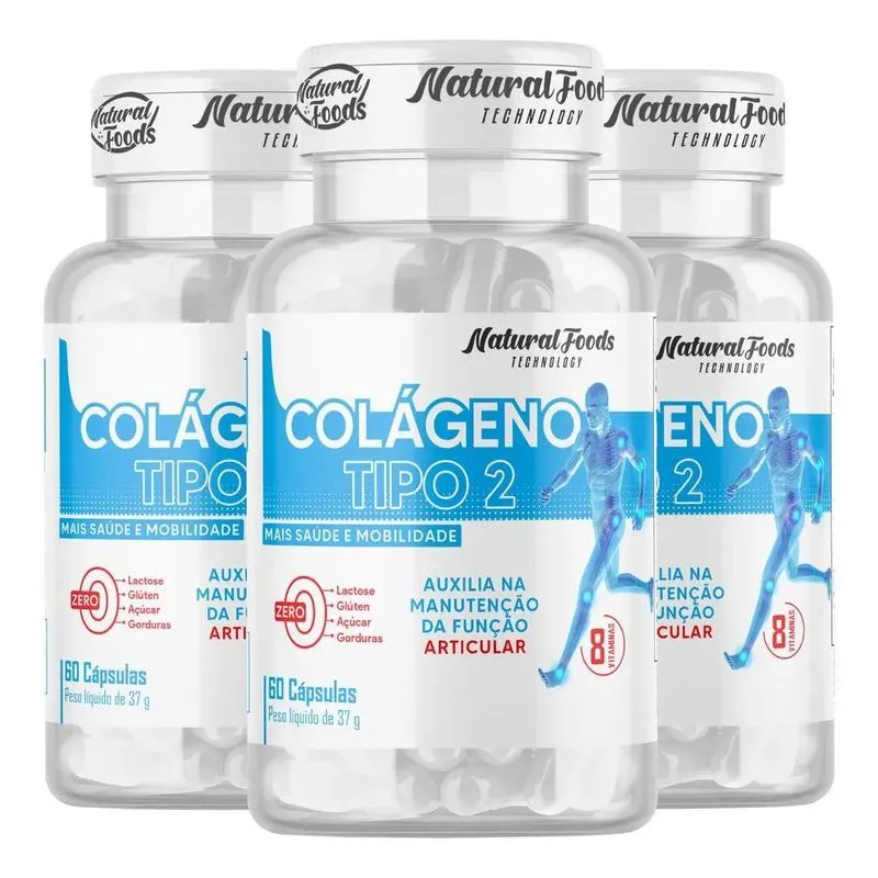 10x 3x Colageno Tipo 2 Joelho E Articulação + Vitaminas 60