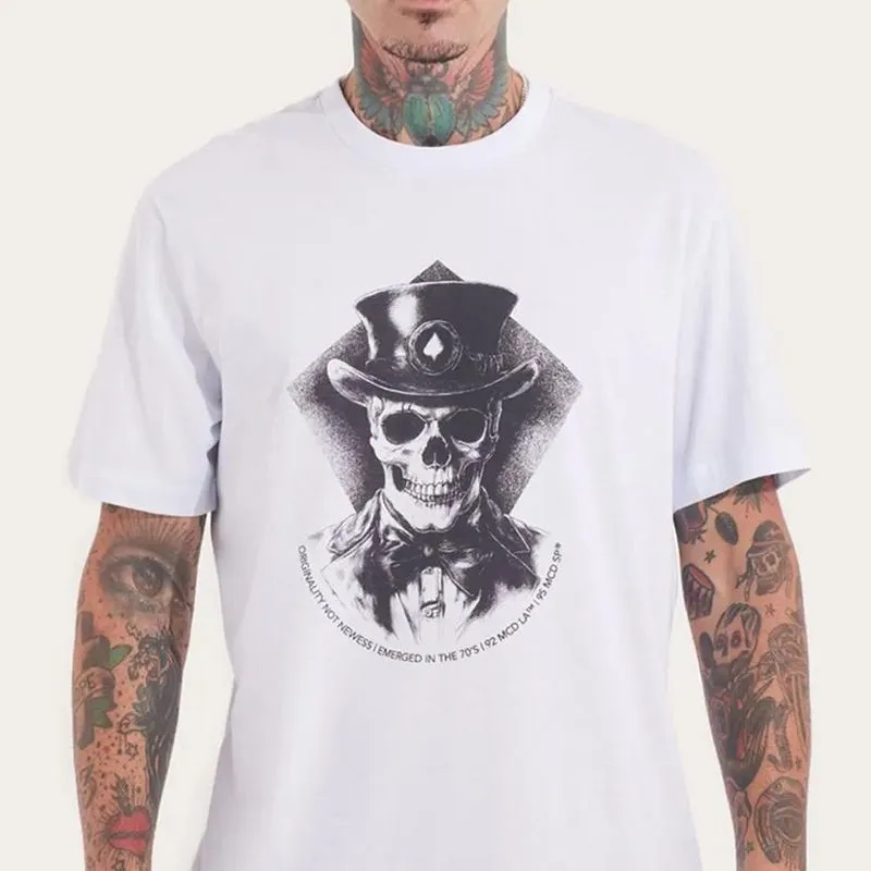 Camiseta MCD Aviamentação Caveira SM26 Masculina Branco GG / branco