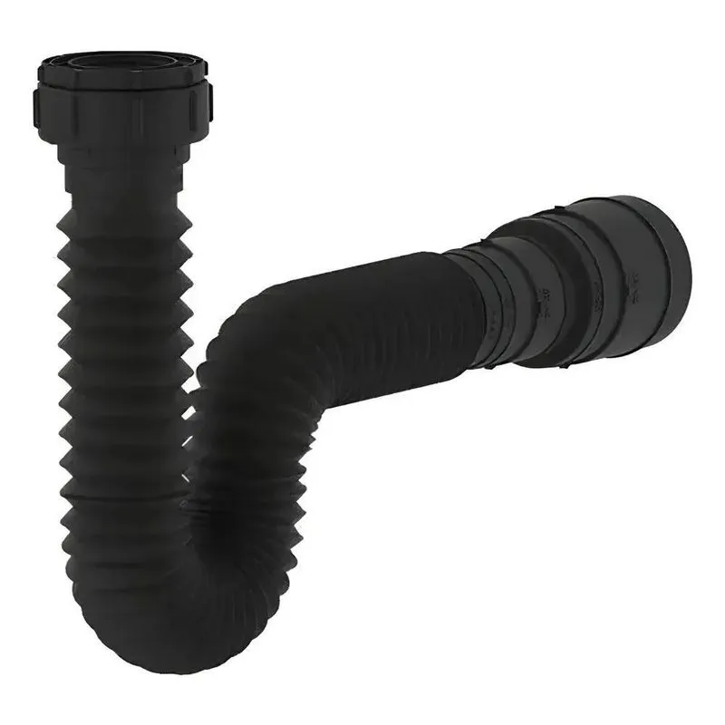 Sifão Preto Sanfonado Universal Pvc Reforçado