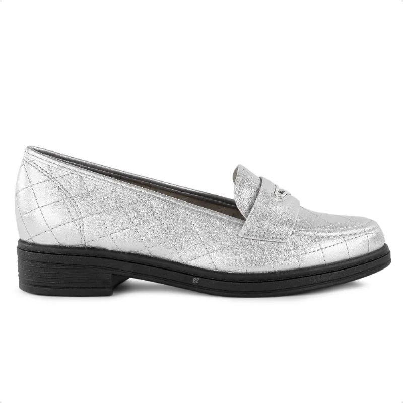 Mocassim Beira Rio Casual Feminino 35 / Prata