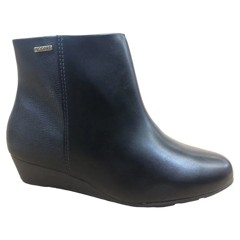 Bota Feminina Modare Coturno Ortopédica Anabela Ziper Macia Cano curto Esporão Confortável Cano médio Anatômica