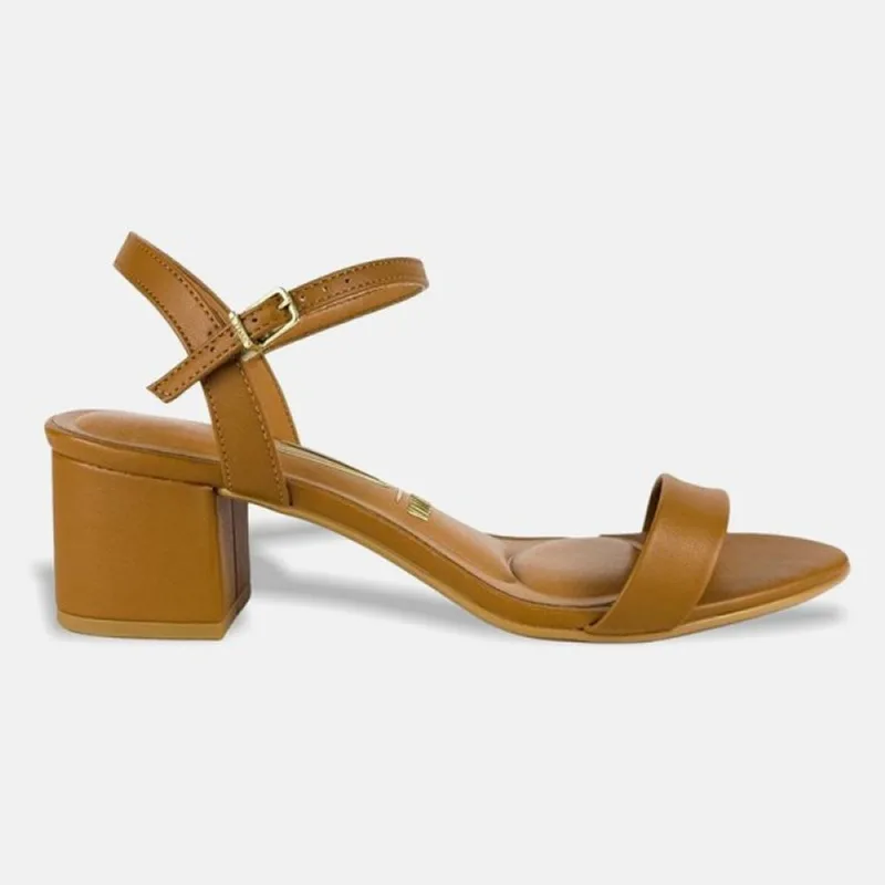 Sandália Vizzano Salto Bloco Médio Tira Fina - 6291.900.8389 38 / Camel