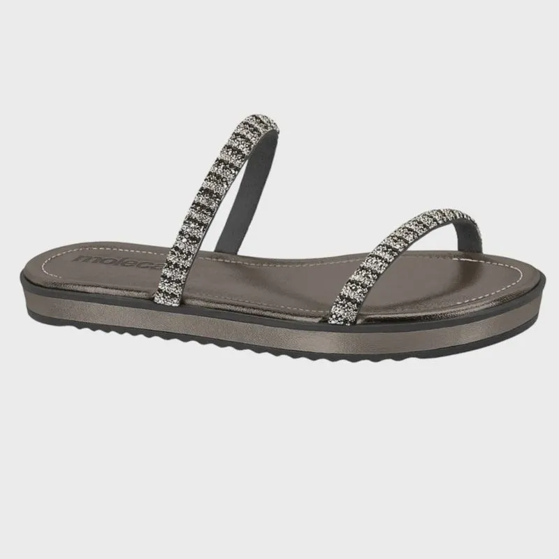Tamanco Moleca Flatform Tiras Strass