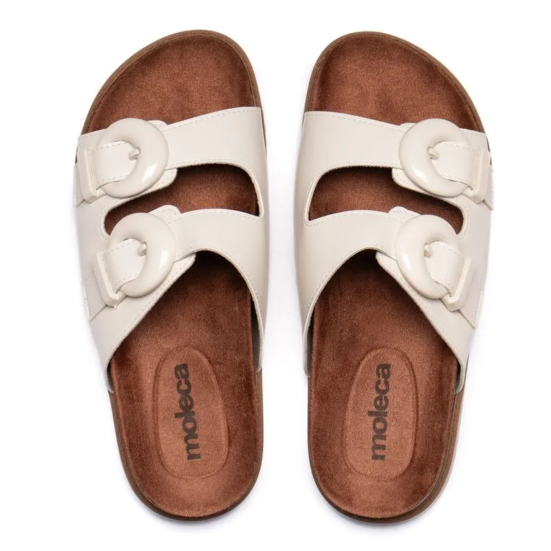 Chinelo Slide Feminino Moleca Flatform Fivelas - 38