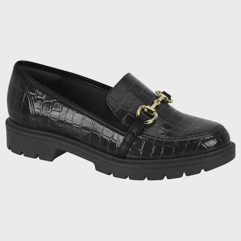 Mocassim Loafer Feminino Texturizado Preto Beira Rio 4283.104