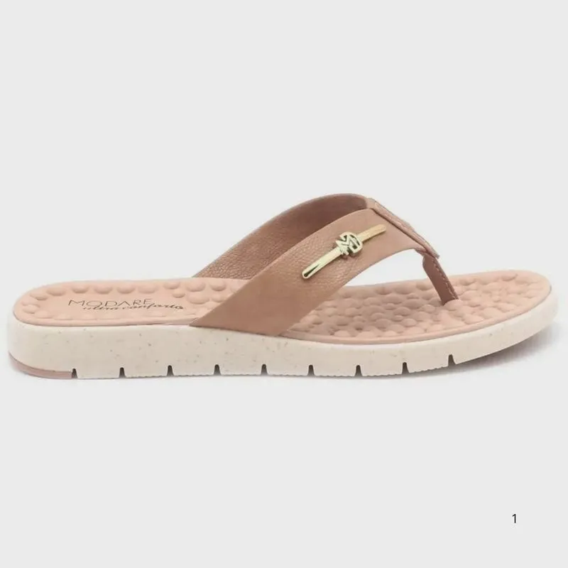 Chinelo Conforto Reflex Sense Tiras Casual Feminino Nude