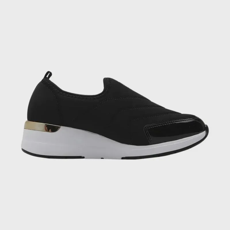 Tênis Modare Casual Feminino Slip On Preto Confortável