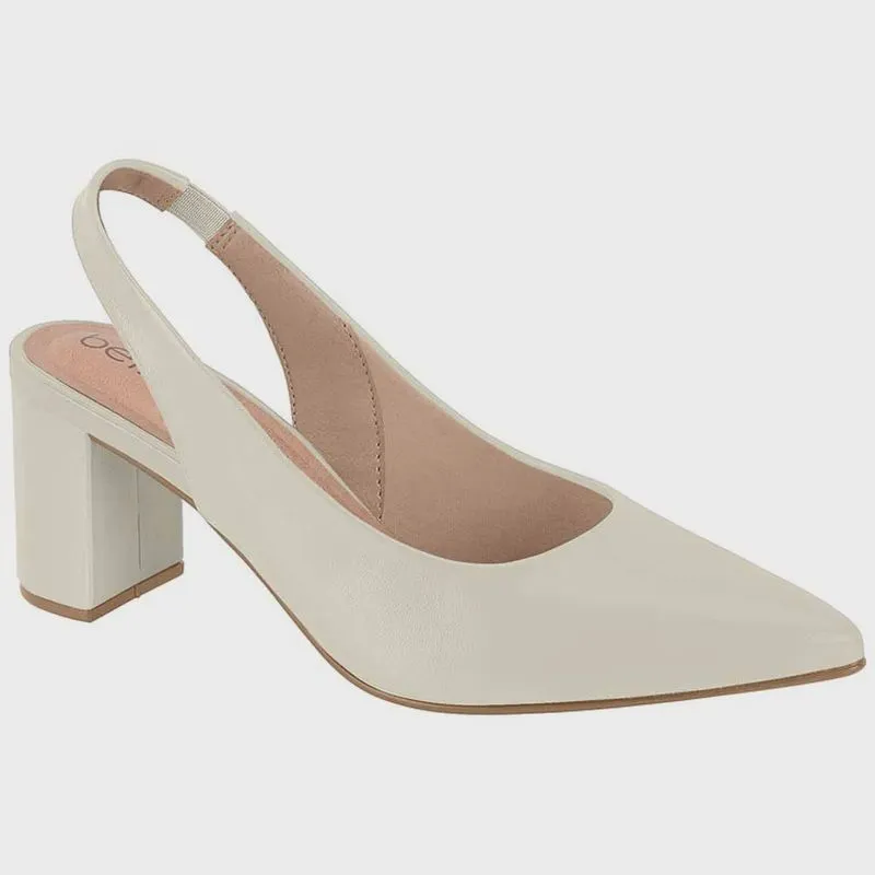 Scarpin Feminino Slingback Branco Off Beira Rio 4241.231