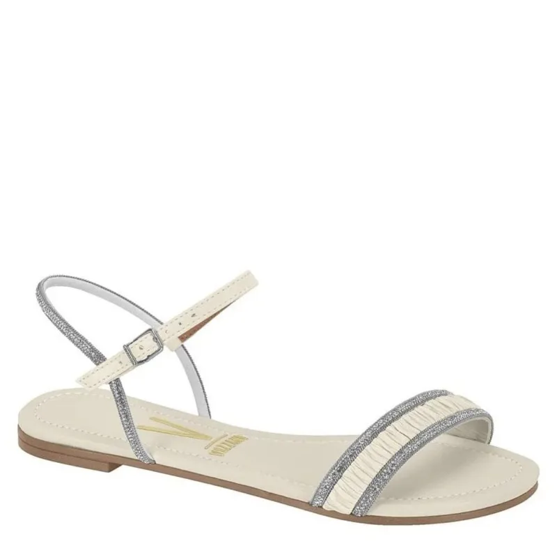 Sandália Rasteira Fem Vizzano Brilho Off White 6235.1702 34 / Branco
