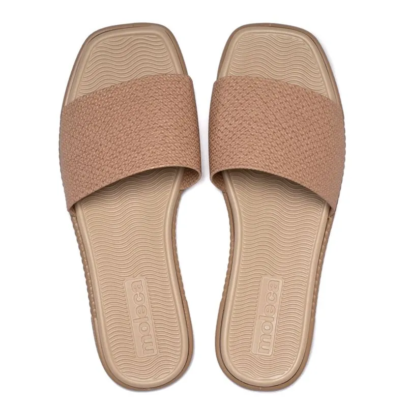 Rasteira Feminina Moleca Tramado Glam Nude - 36