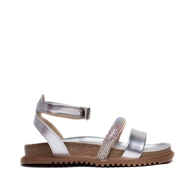 Sandália Infantil Molekinha Flatform Metalizada Prata - 27