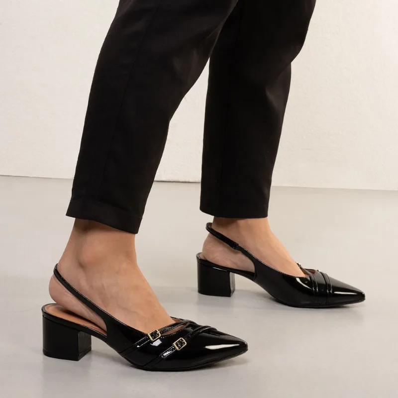 Sapato Scarpin Preto Vizzano Verniz Feminino Preto - 36