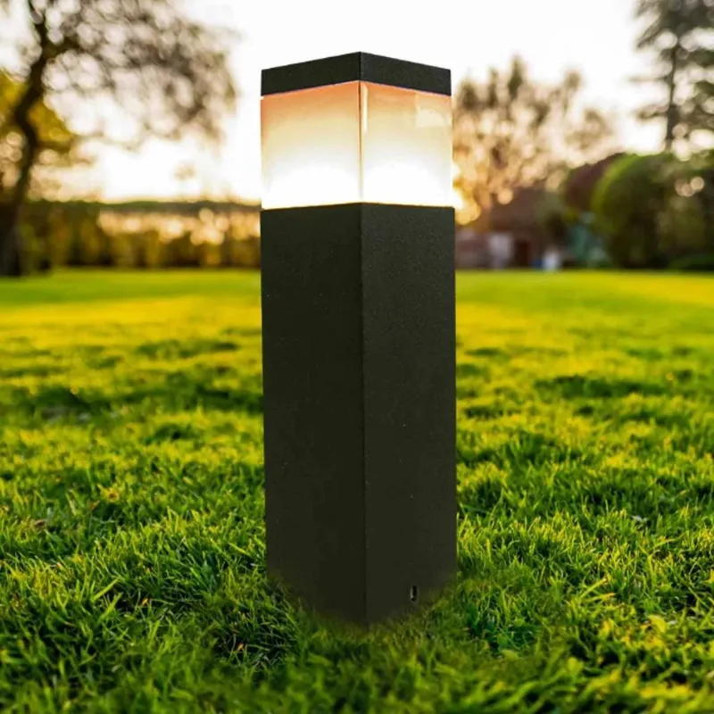 Poste Balizador 30cm Para Jardim Em Alum Verde Militar