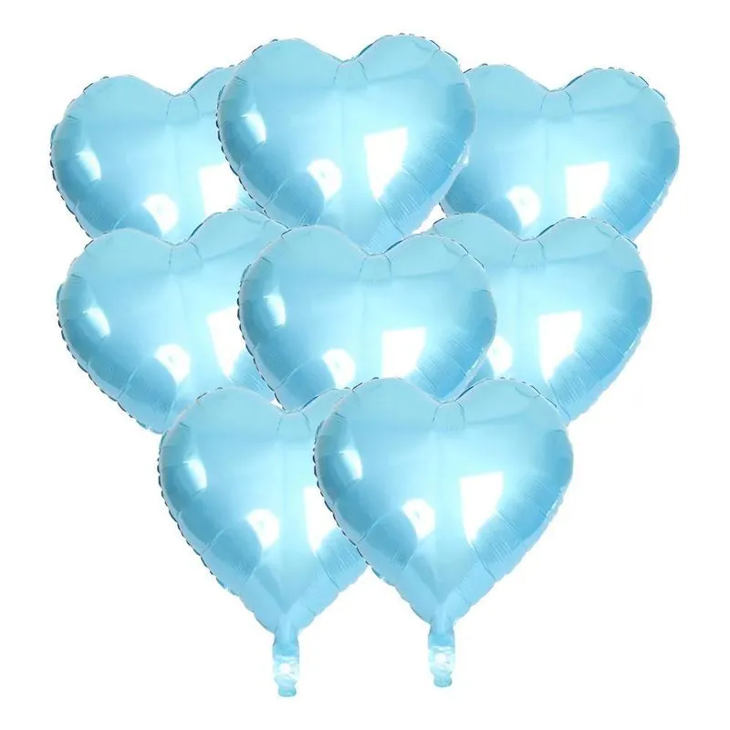 20 Balão Metalizado 10 Polegadas 22cm Diver Coração Azul