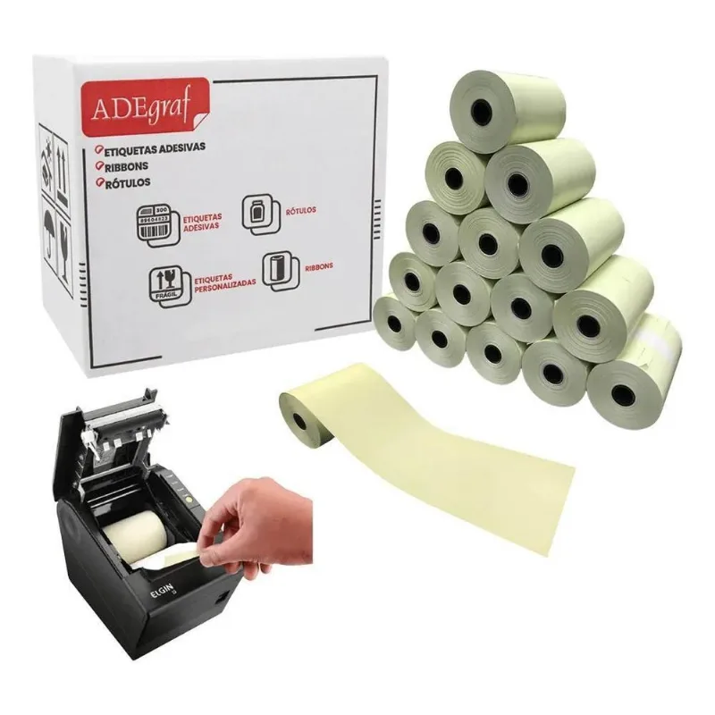 5x Bobina Térmica 80x40 Pdv Caixa 30 Unidades Cor Amarelo Ad