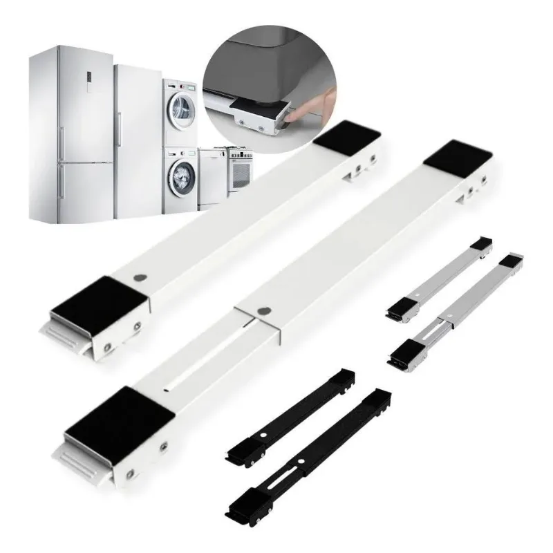 3x Base Suporte Com Rodinhas Fogão Máquina Geladeira Ajustav