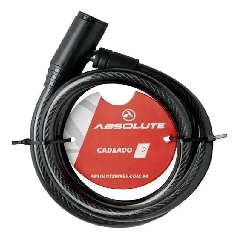 2x Cadeado Bike Moto Absolute 1,0mx12mm - Com Chave - Alumín