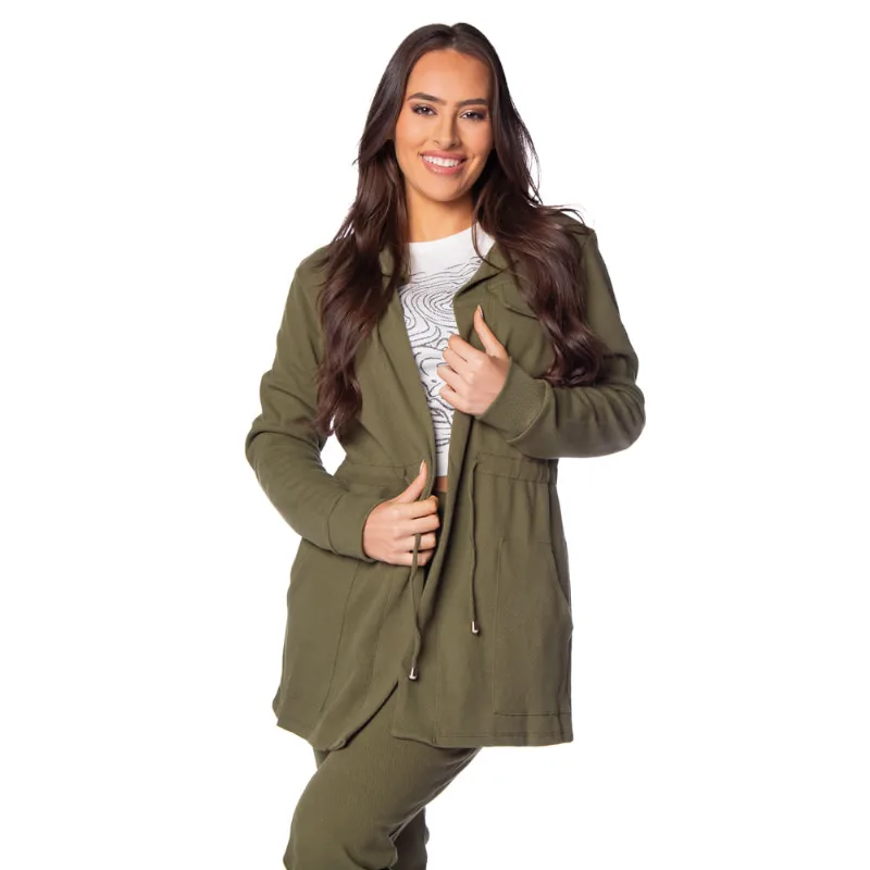 Jaqueta Parka Feminina Cativa Malha Verde Musgo - G