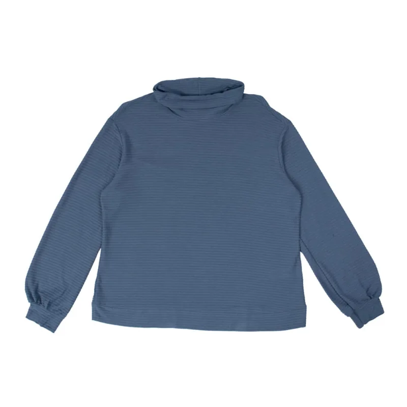 Blusão Feminino Habana Plus Size Canelado Azul - EM