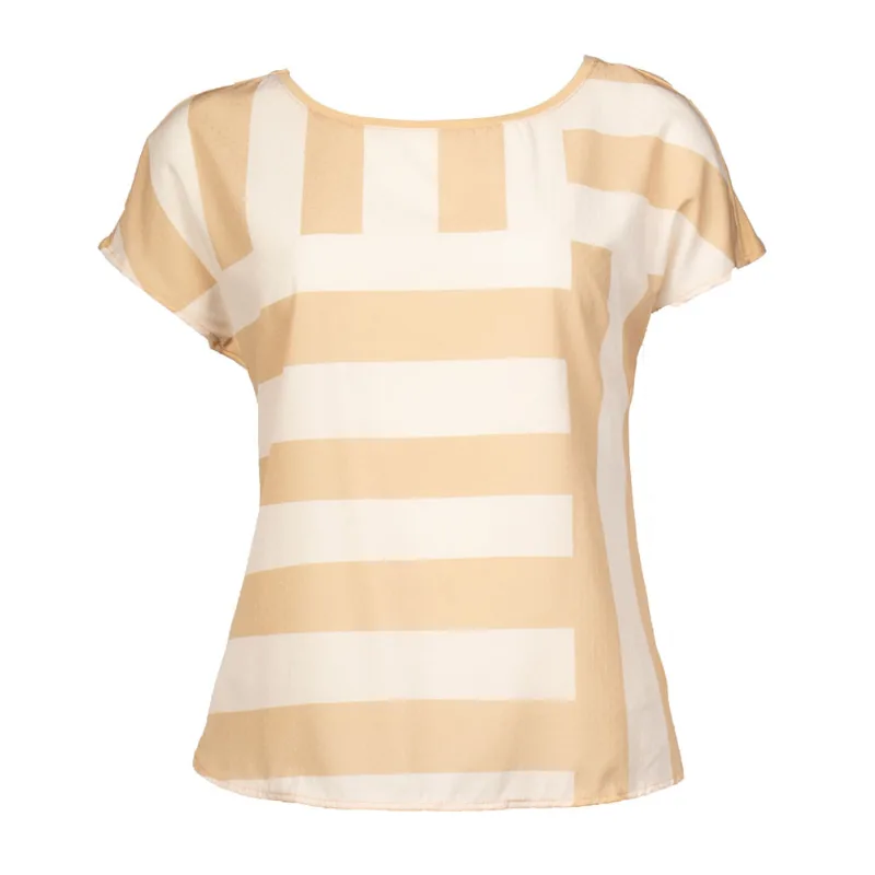 Blusa Feminina Cativa Estampa Geométrica Bege Escuro - M