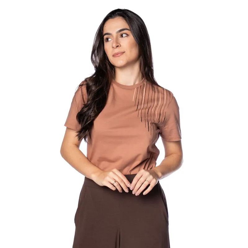 Blusa Feminina Cativa Malha Detalhes Casuais - M